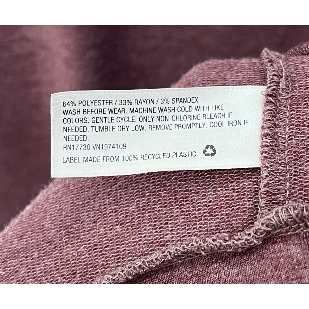 Knox Rose Top Womens Size Large Maroon Stretch Long Pleated Puff Sleeve Pullover - Picture 4 of 6